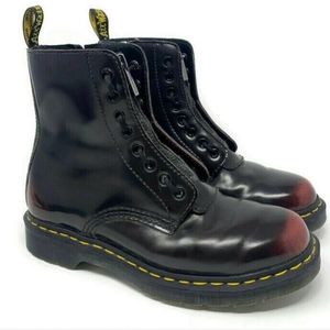 Doc Martens Pascal Arcadia Combat Boots Womens Size 8 Cherry Red Front Zip 1460